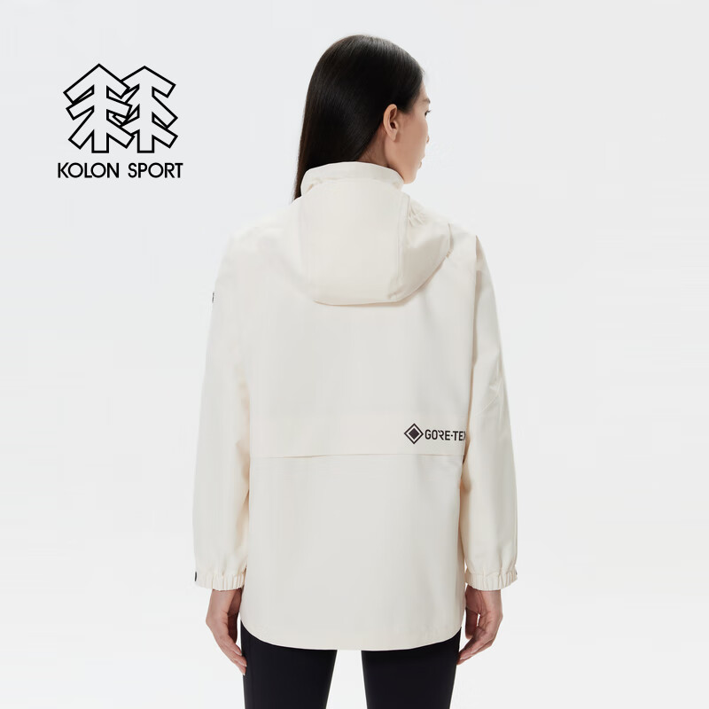 KOLON SPORT/可隆防水夹克 女子户外运动登山防风透湿戈尔保暖夹克外套 LKGJ4AT594-CR 米白 S 160/84A