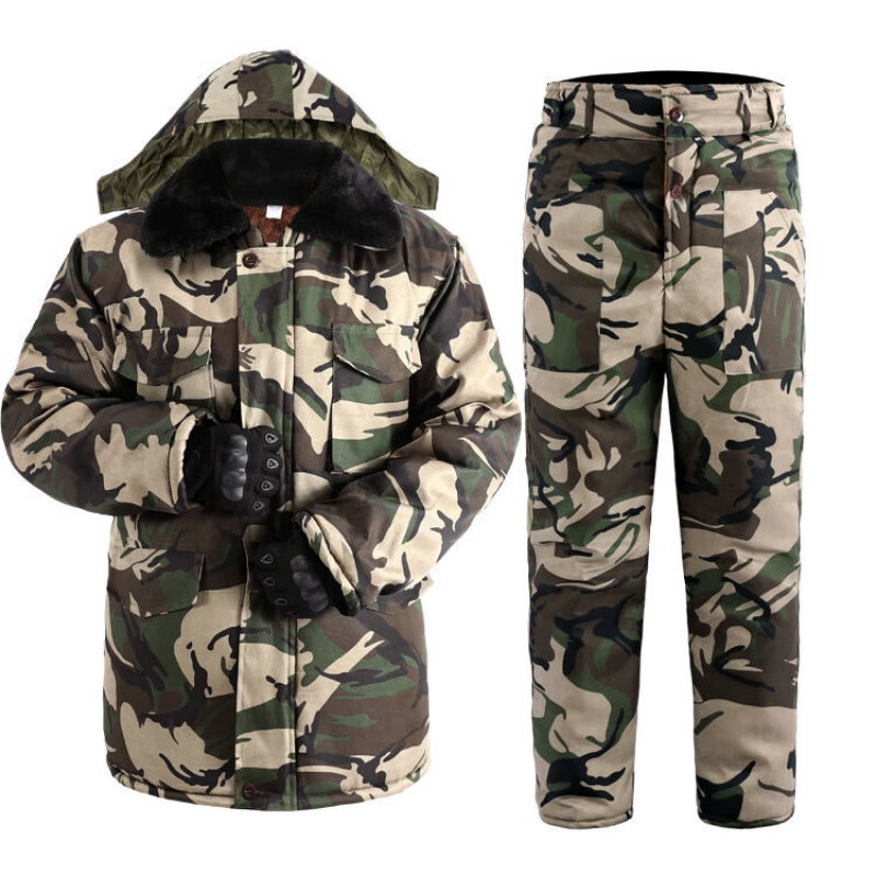 棉服套装男加厚棉衣裤加绒棉袄抗风冷库防寒服工作服劳保大衣军用棉袄