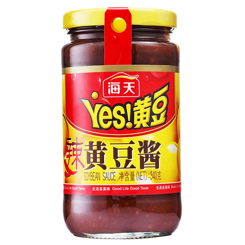 海天辣黄豆酱340g/瓶原味豆瓣酱拌面麻辣香锅调料调味料下饭酱料 一瓶
