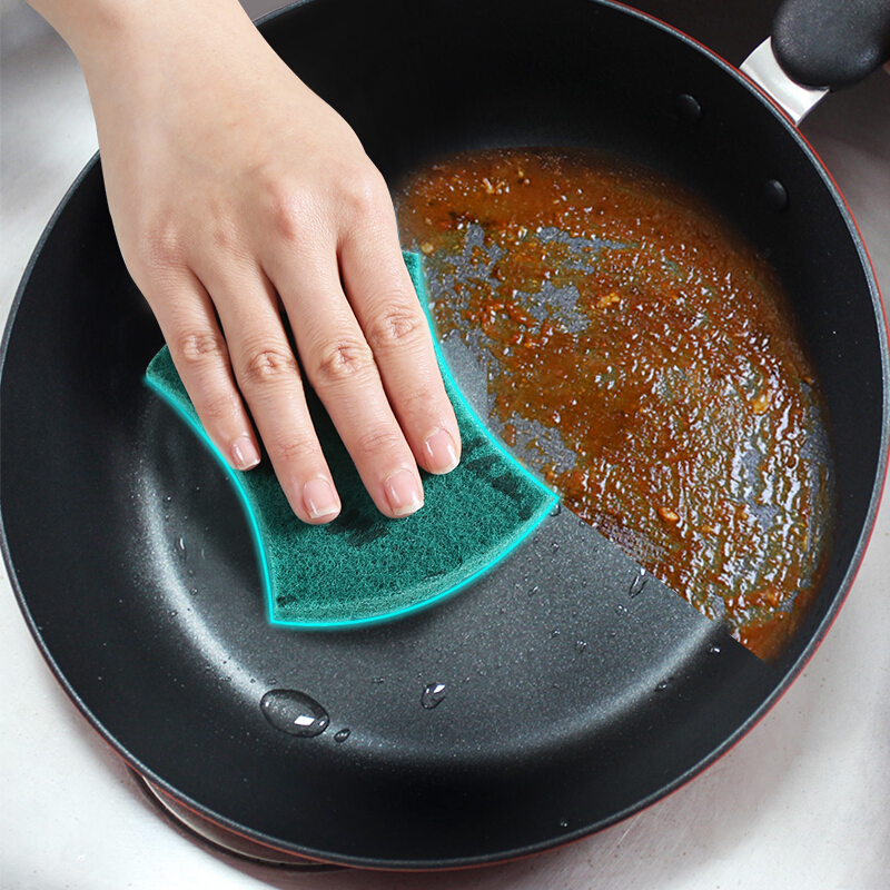 美丽雅强力去污百洁布 易清洗金刚砂擦锅洗碗除重垢清洁抹布 15片