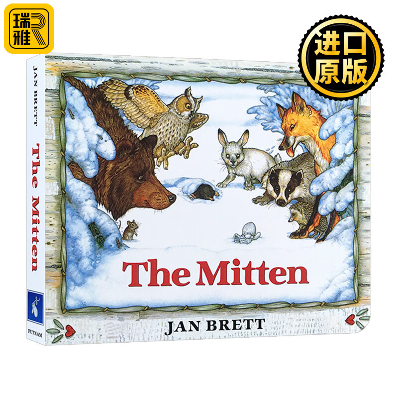 the mitten 小手套 英语绘本 jan brett 圣诞节纸板 常青藤爸爸单推荐