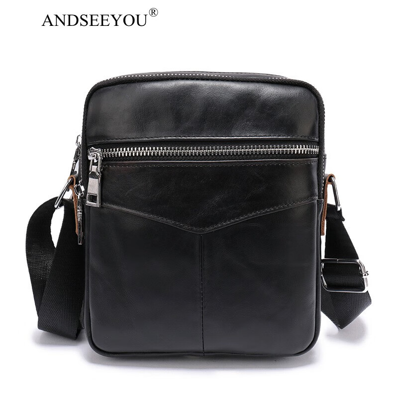 andseeyou品牌 斜挎包男 新品时尚真皮斜挎包男士头层牛皮单肩包时尚