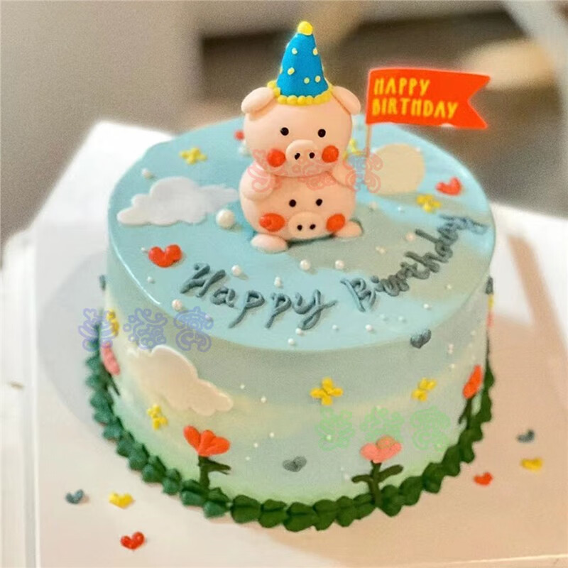 芙滋窝网红超级可爱叠叠猪生日蛋糕堆堆乐小猪蛋糕儿童女孩全国同城
