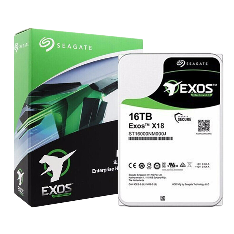 希捷(Seagate)16TB 256MB 7200RPM 企业级硬盘 SATA接口 希捷银河Exos X18系列 ST16000NM000J