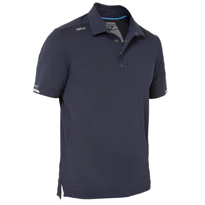 迪卡侬(DECATHLON)修身上衣速干polo衫男翻领运动透气排汗夏季 藏青色(男) M 40