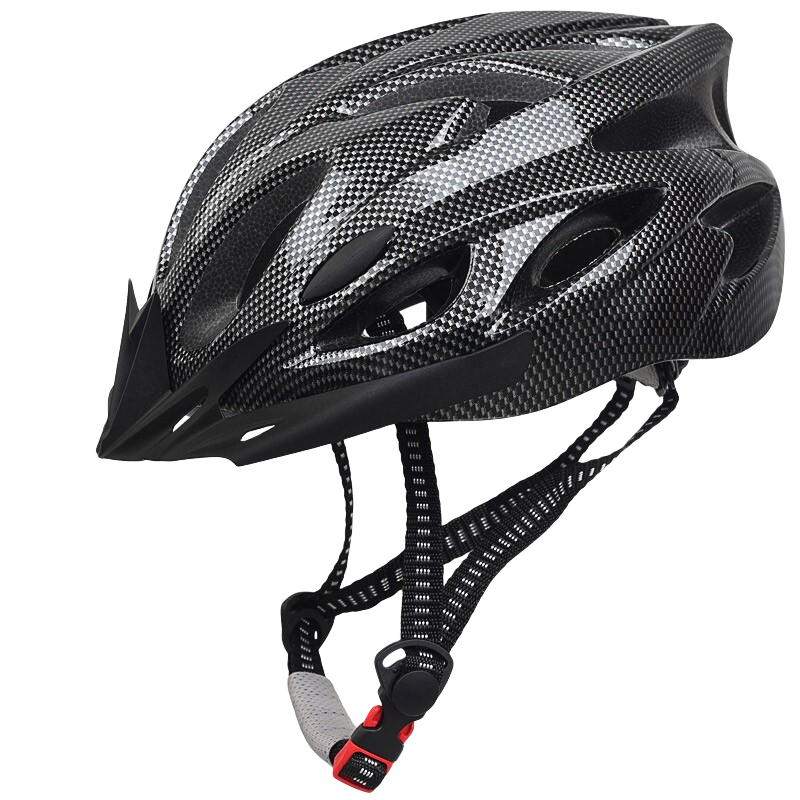 LeBycle Lebycle 山地自行车头盔公路折叠车骑行头盔男女通用单车安全盔帽 代驾通用 碳纤纹黑色 均码