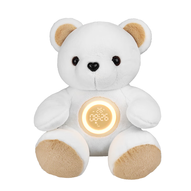 Momen 摩门 摩萌熊 儿童创意毛绒玩偶玩具卡通闹钟夜灯伴睡时钟礼品起床神器