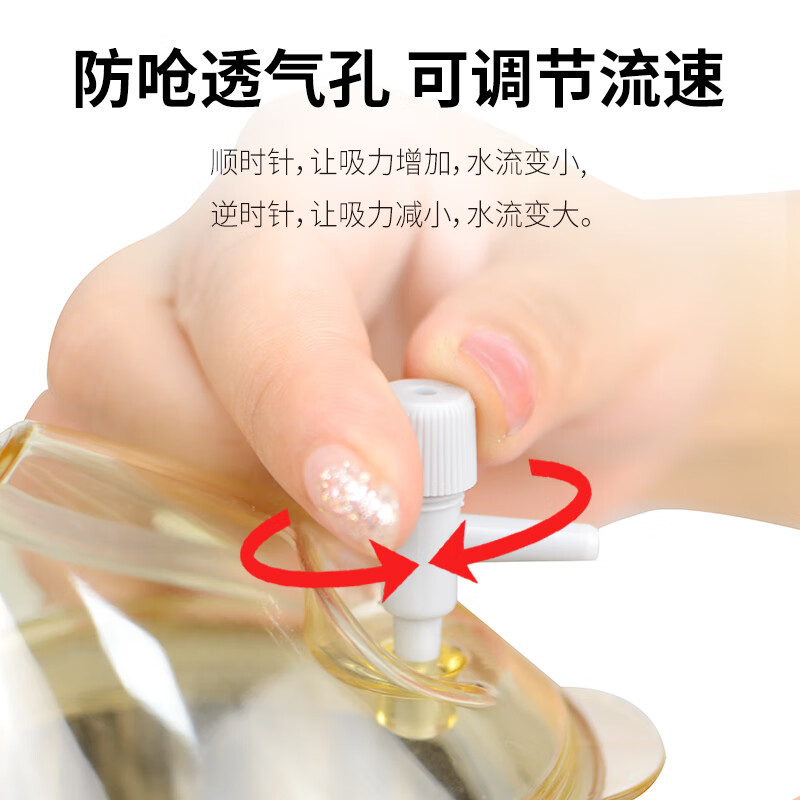 美物德品老人防呛护理杯瘫痪卧床病人喝水杯吸管喝流食杯硅胶喂食器专用杯 护理杯六件套灰色500ml