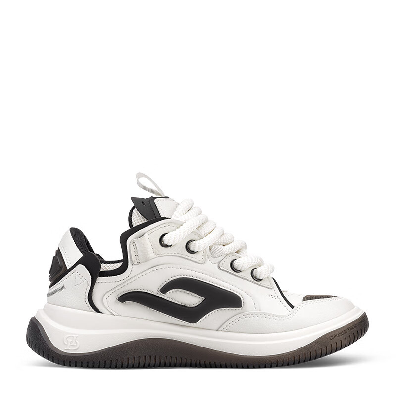 黛西法罗【刀郎 王勉同款】火箭001白黑情侣款透气面包鞋百搭运动鞋 小香风白黑色 42