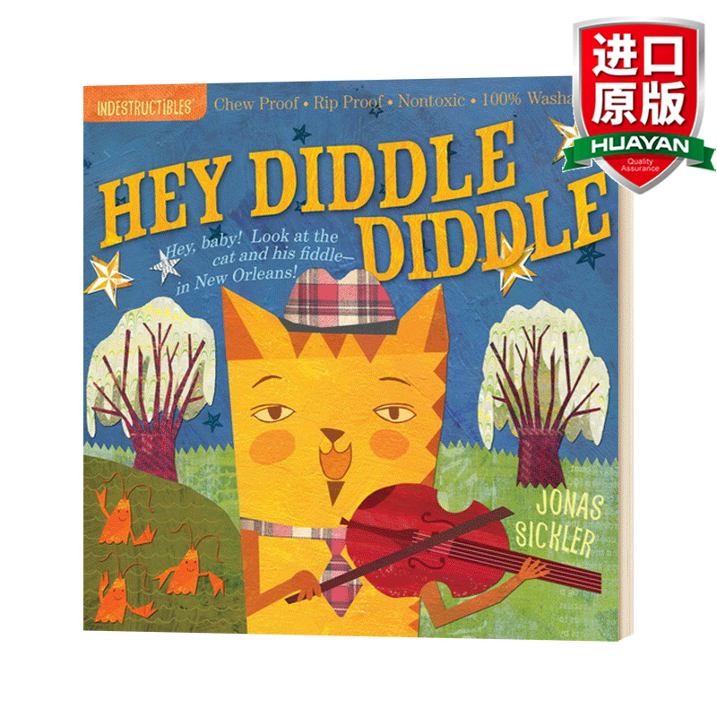 英文原版绘本 稀奇 真稀奇 咬咬书 hey diddle diddle 幼儿歌谣 防水