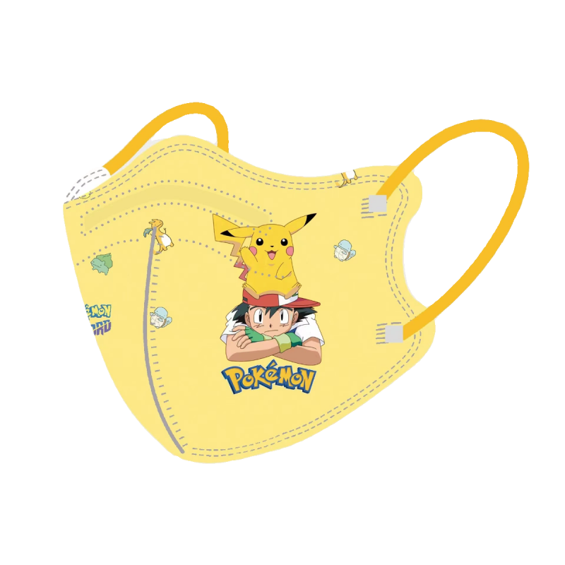 儿童宝可梦皮卡丘口罩宠物小精灵神奇4d立体防护小孩子口罩卡通舒适
