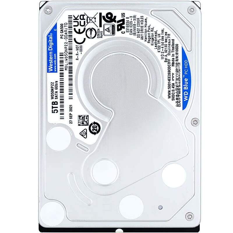 西部数据(wd) 笔记本机械硬盘 sata3 6gb/s 2.5英寸 蓝盘 5t wd50npzz