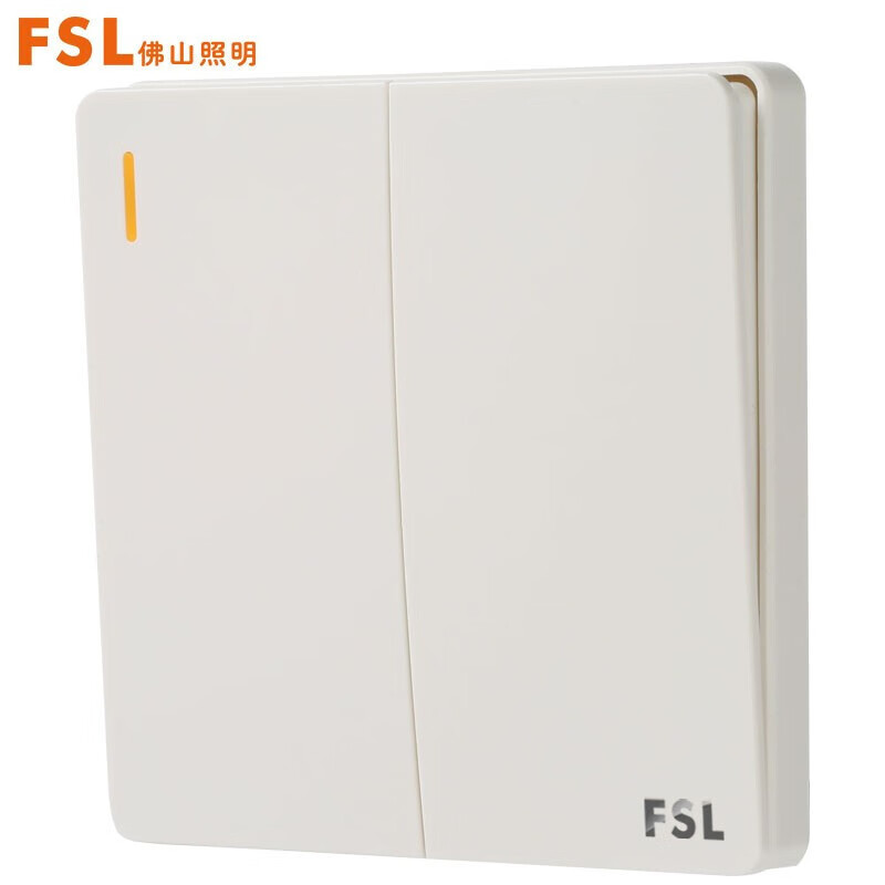 佛山照明(fsl)开关插座商业86型暗装面板10a二位双控大翘板f31系列