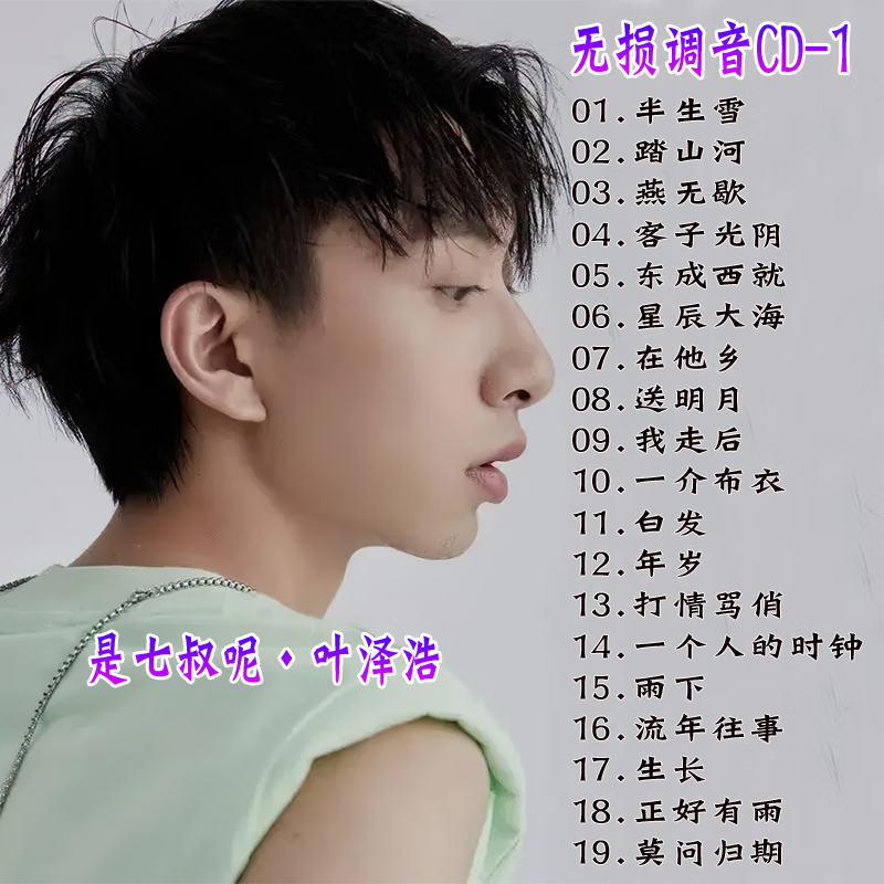 闲遇是七叔呢 叶泽浩 专辑cd光盘经典歌曲流行音乐u盘 汽车载cd碟片