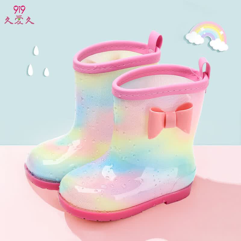 久爱久儿童雨鞋女童时尚防滑雨靴小孩水鞋中小童宝宝雨鞋B164幻彩180码属于什么档次？