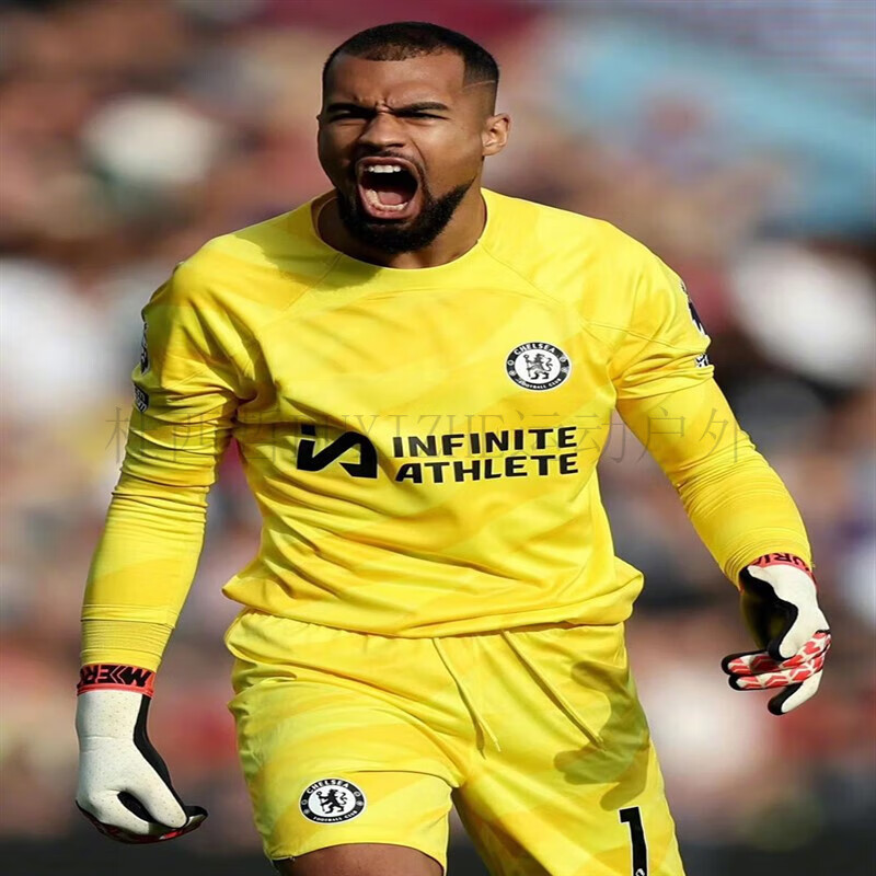 izhe)切尔西黄色守门员服1号桑切西足球门将球衣长袖套装切赫短袖定制