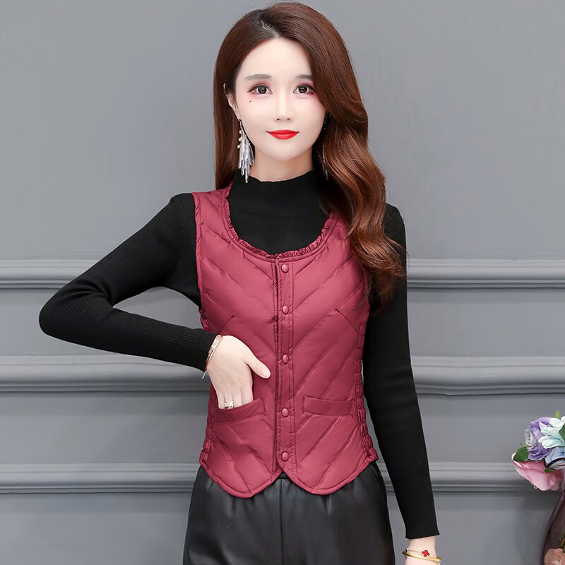 bingjie波司登羽绒服轻薄羽绒服马甲女短款妈妈背心内穿内搭坎肩内胆