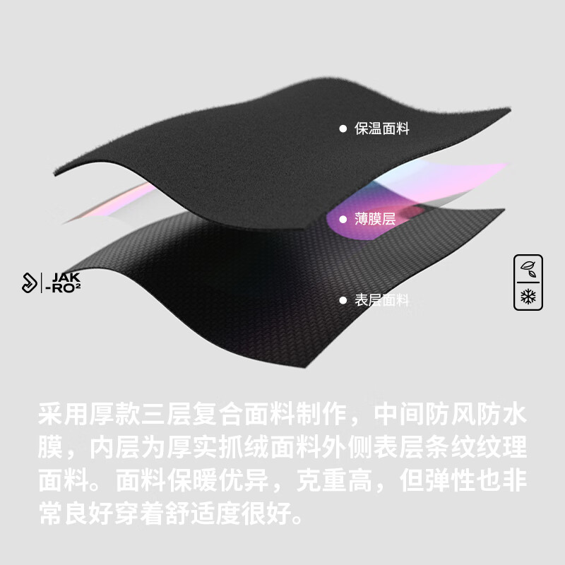 捷酷秋冬MECHA男士防风保暖双拉链夹克户外骑行运动-5℃上衣外套 黑色 XL