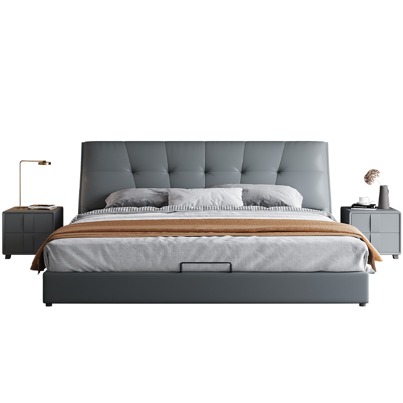 风之意  床 意式极简皮床现代简约轻奢1.8米双人床主卧软包婚床卧室家具XC-C05 单床(备注颜色) 1500*2000(标准床)