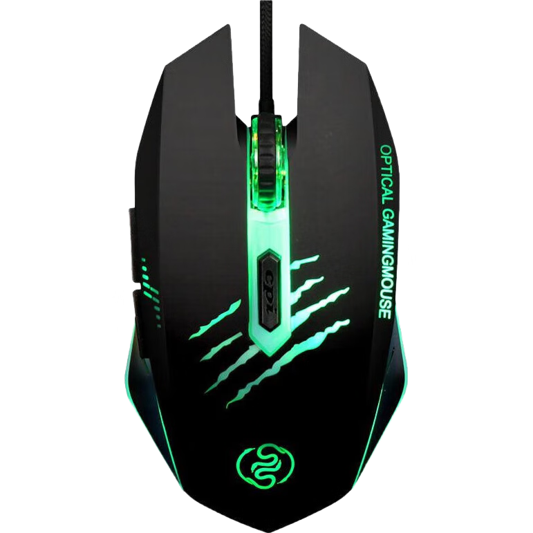 灵蛇（LINGSHE）M185有线鼠标 游戏鼠标 发光吃鸡鼠标 6D 高速USB游戏鼠标  舒适版 黑色