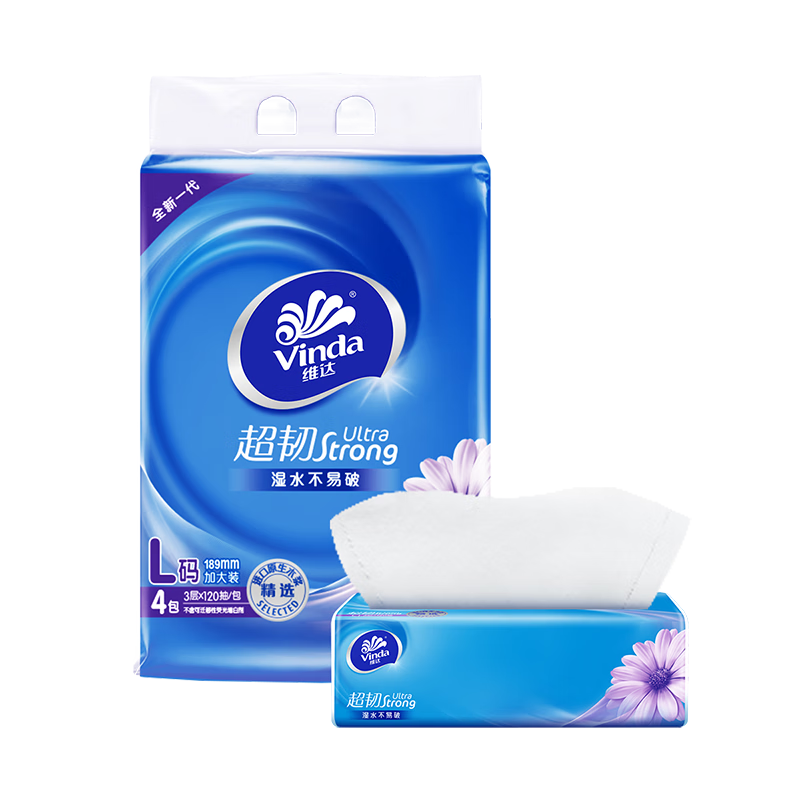 Plus��Ա������ȯ��ά�Vinda����ֽ ����3��120��*4�� L�� 