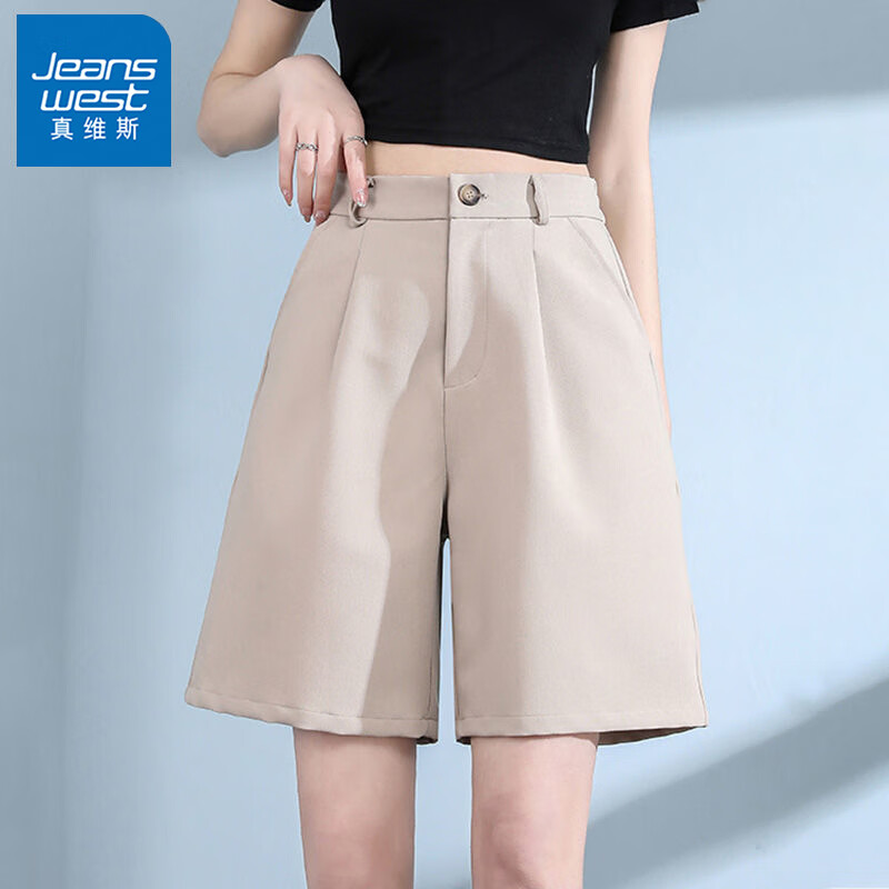 ���ڲ�������ά˹��JEANSWEST��Ůװ��װ��2024���ļ���ɫֱͲ���ȿ�������ݼ�Լ������ֶ̿�Ů ���� ��ɫ M