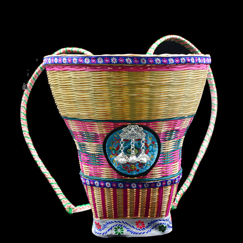 柏木格(bai mu ge)湘西背篓竹编创意背篓竹背篼纯手工竹背筐小背篓