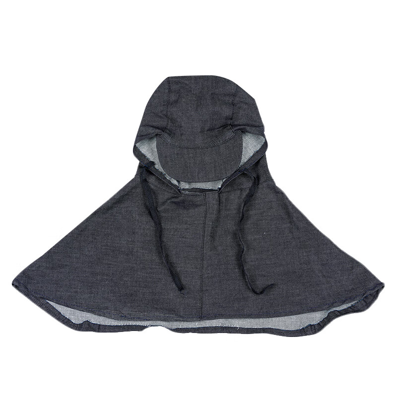 夏季防尘帽子带帽檐牛仔布加厚风帽劳保披肩男女搬运工作 1个有檐帽