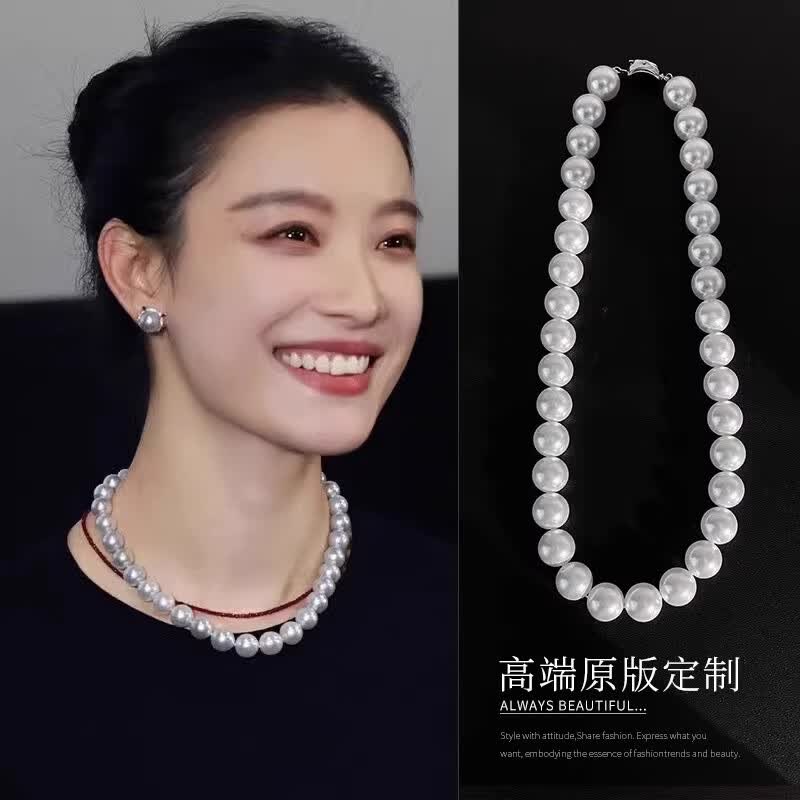 万礼福倪妮同款珍珠项链年轻款近圆小众设计感颈链新款锁骨链 【10mm】珍珠项链高性价比高么？