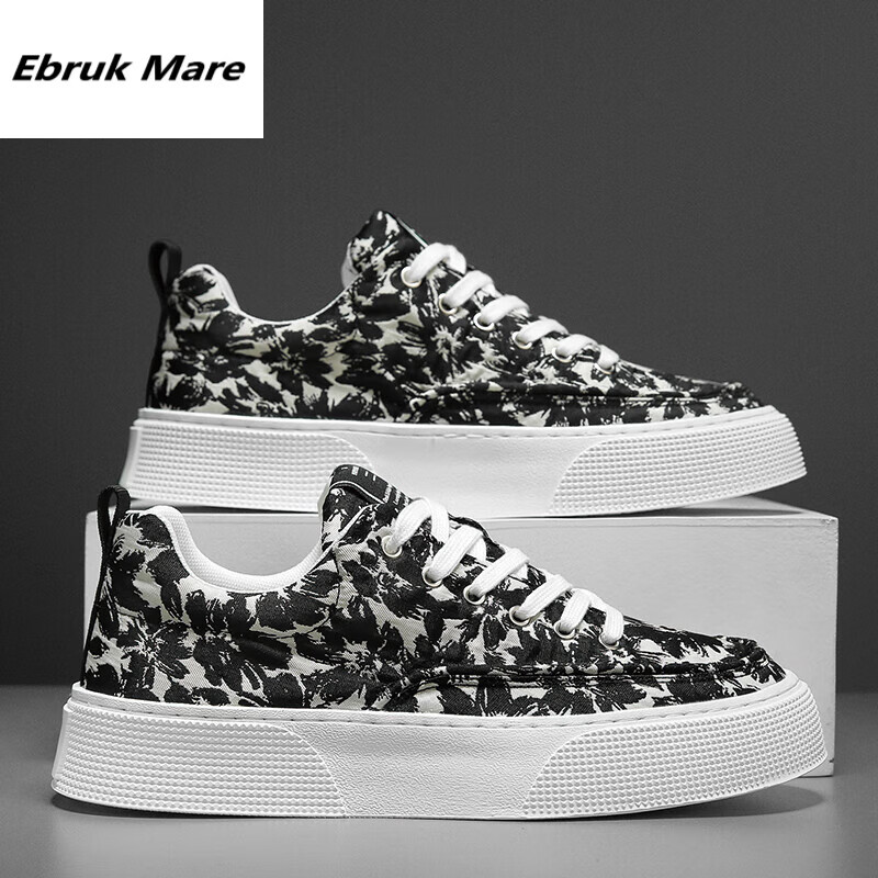 ebruk mare森马同品帆布鞋男鞋2024年夏季新款透气百搭休闲一脚蹬滑板