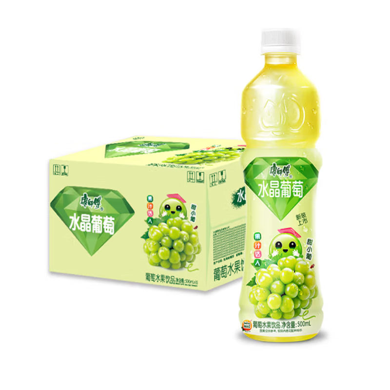 康师傅康师傅水晶葡萄整箱500ml*5瓶水晶葡萄果味饮料夏季饮品 水晶