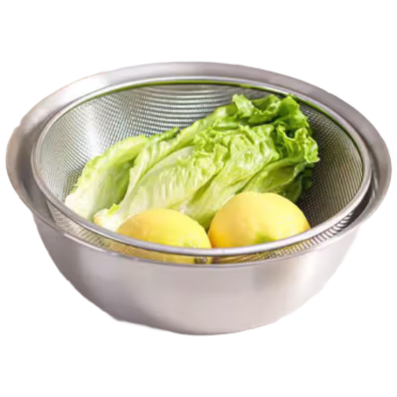 京冇食品级不锈钢洗菜篮沥水篮厨房洗水果滤水淘米神器洗米筛淘米盆