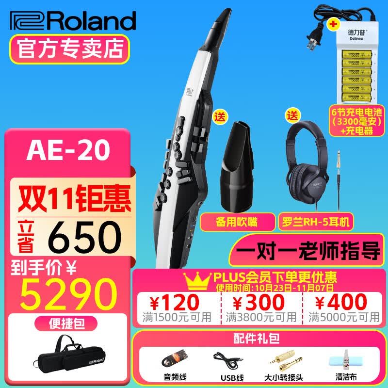 罗兰（Roland）罗兰AE20电吹管 电子萨克斯吹管成人老年人电子管吹奏乐器 AE20+吹嘴+充电电池+耳机礼包怎么样,好用不?