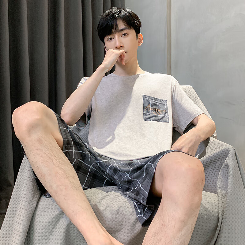 莫代尔睡衣男士夏季短袖凉感型韩版宽松简约青少年冰丝可外穿家居服套装高性价比高么？