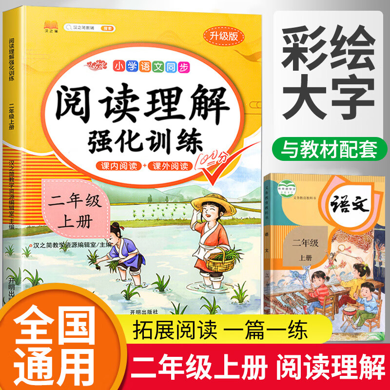 汉之简阅读理解强化训练小学二年级上册下册语文课内课外阅读理解专项