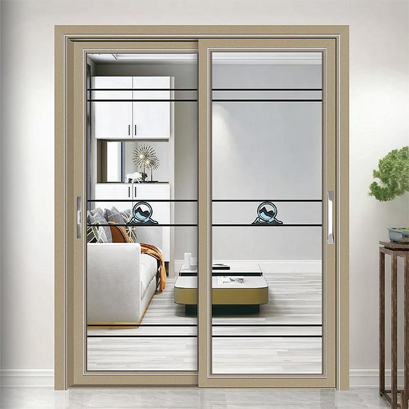厨房移门钛合金玻璃门 厨房推拉门现代简约2022年新款阳台隔断钛镁合金玻璃移门定制用 45*40窄边黑色金色珐琅白 料厚1.2  1.4