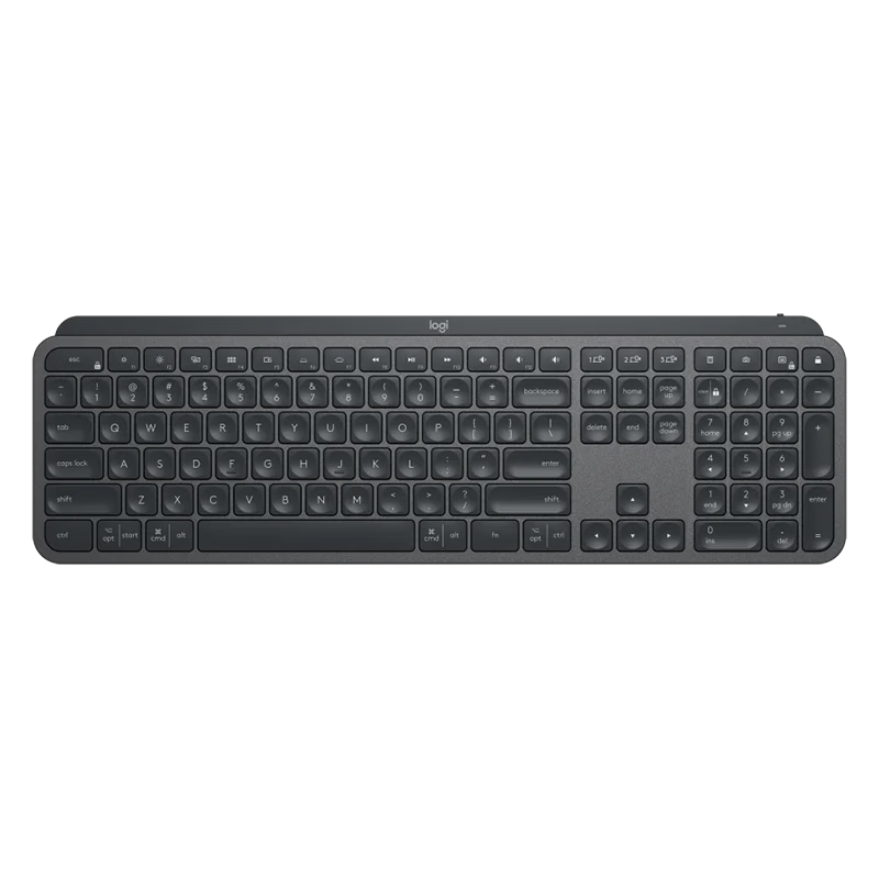 logitech 罗技 MX Keys S 108键 2.4G蓝牙 双模无线薄膜键盘 黑色 单光