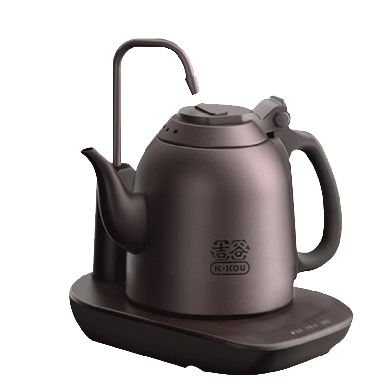 吉谷（K·KOU）烧水壶电水壶 紫檀棕火山岩自动上水智能恒温多功能家用电热水壶茶台电茶炉煮水壶茶具茶盘 1.2L TB009G【半自动 紫檀棕】