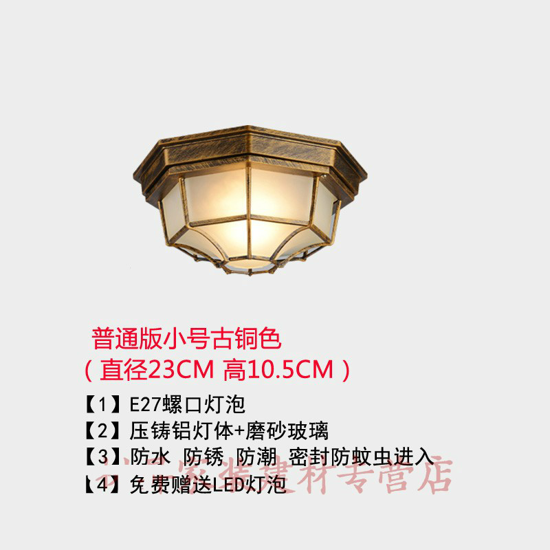 别墅大门口灯大门户外室外阳台入户门口过道走廊吸顶灯欧式复古防水