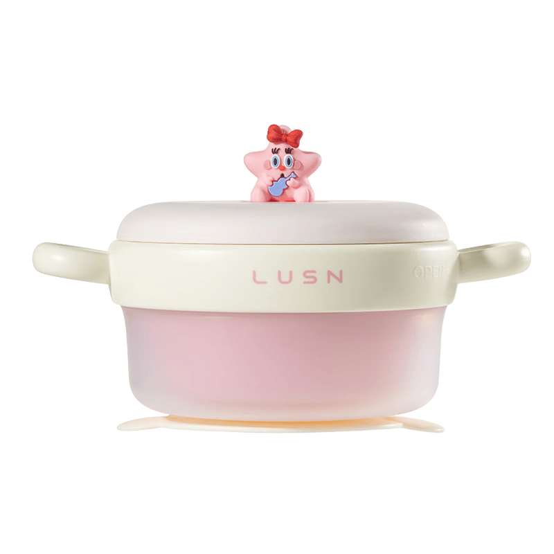 LUSN宝宝辅食碗注水保温专用不锈钢吃饭恒温吸盘儿童节礼物餐具饭盒