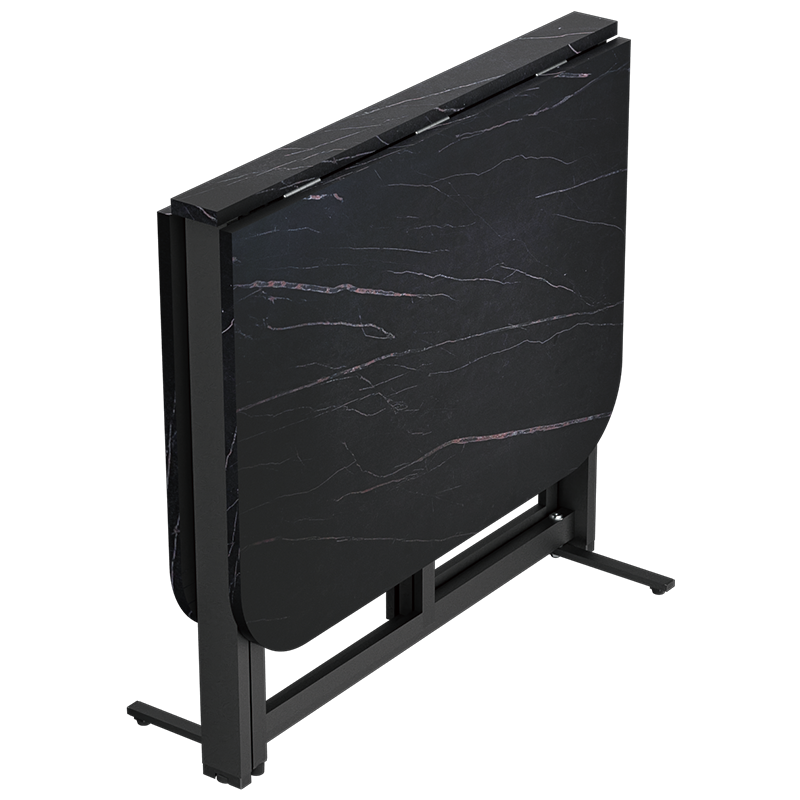 SKAAN折叠餐桌家用轻奢仿岩板餐桌椅组合小户型吃饭桌子折叠饭桌可伸缩长方形简易歺桌靠边站隐形折叠桌 【单桌】1.2米折叠餐桌(免安装)