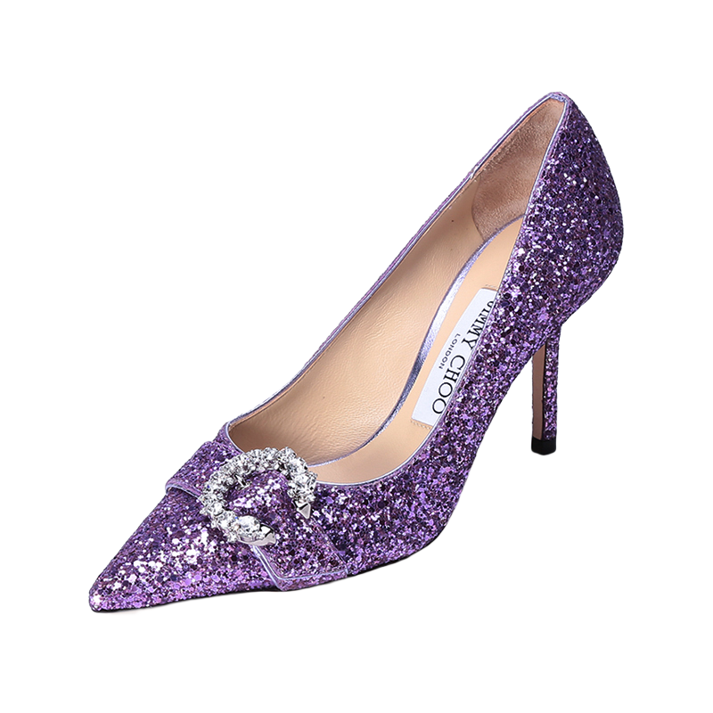 周仰杰(JIMMY CHOO )女士高跟鞋單鞋紫色 SARESA 85 ZXV 221 PINK VIOLET 36
