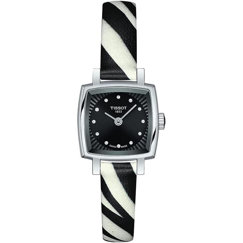 天梭（TISSOT）女士時(shí)尚經(jīng)典方盤(pán)石英手表 簡(jiǎn)約條紋表帶輕質(zhì)耐磨通勤腕表 initial