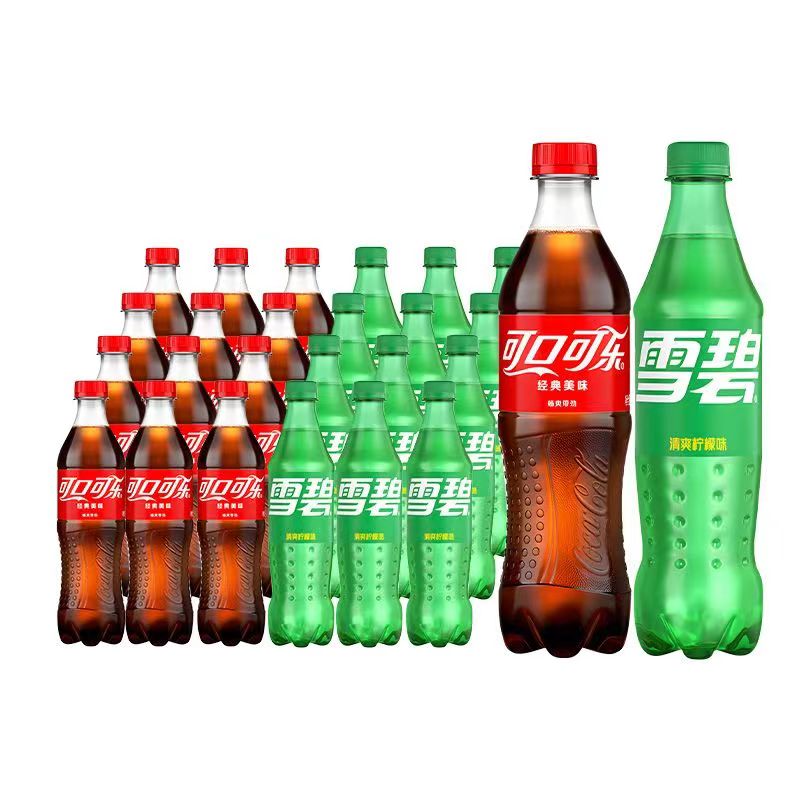 可口可乐（Coca-Cola）汽水碳酸饮料含糖可乐和雪碧混合装 500ml瓶 可口可乐出品 可乐*12瓶+雪碧*12瓶