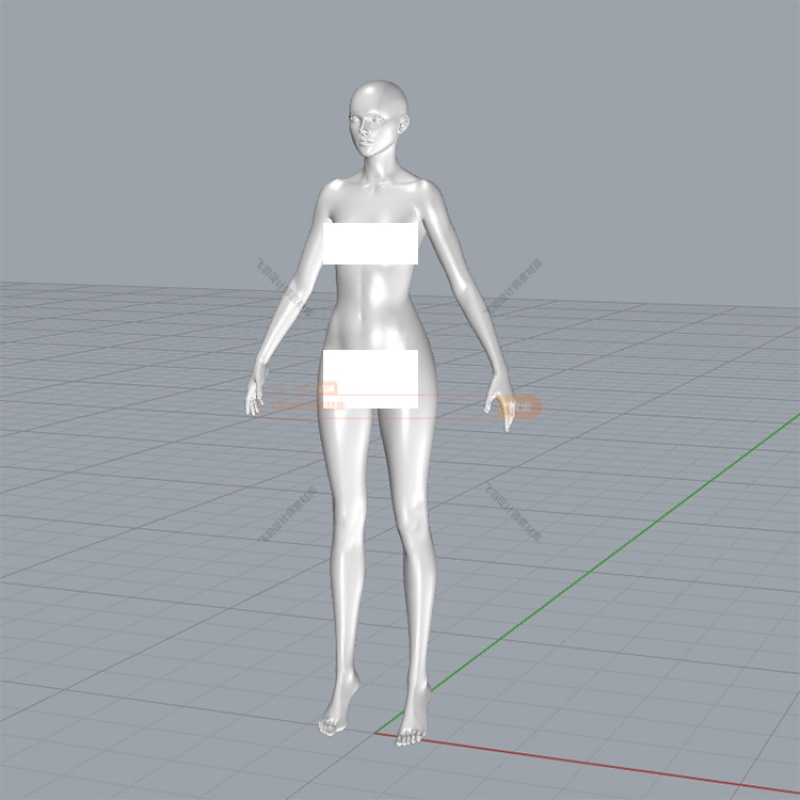 踮脚尖站立姿势女人体全身模特nomad三维雕刻模型素材zbrush