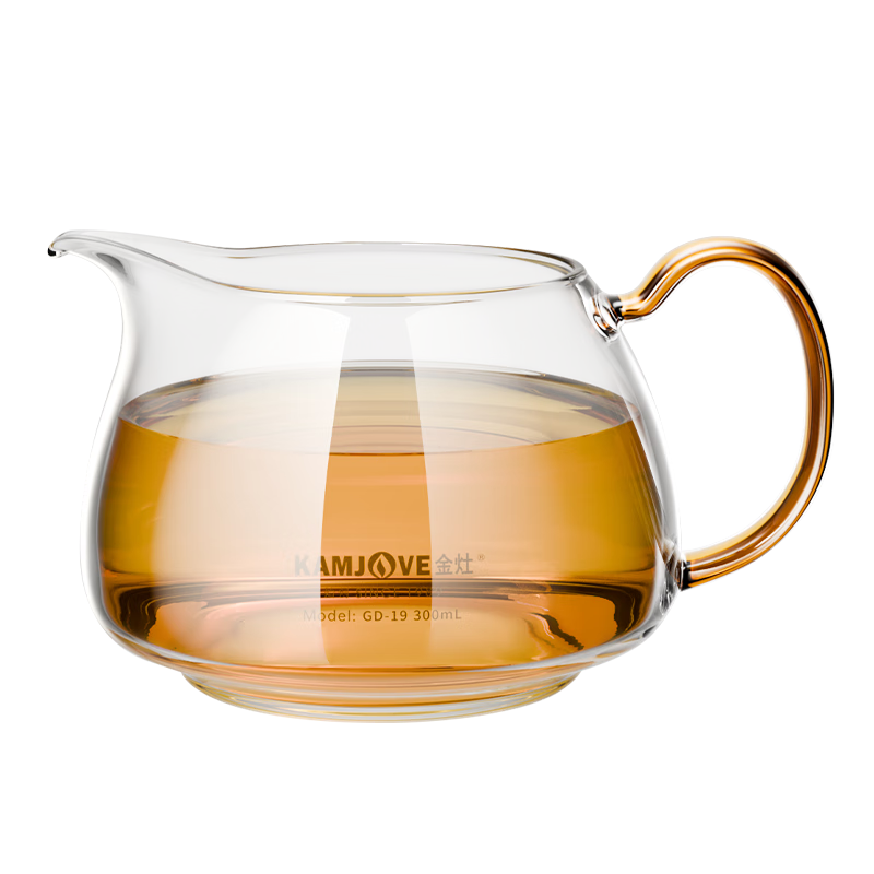 金灶（KAMJOVE）手工制高硼硅玻璃公道杯分茶器茶漏茶过滤茶道配件家用单公道杯