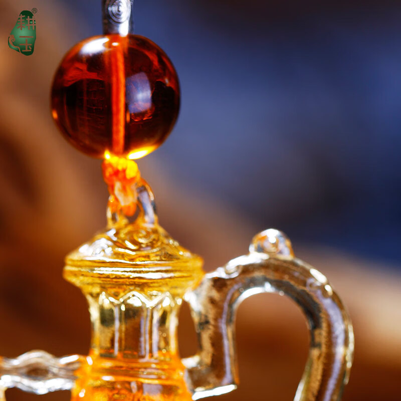 更羽 回民用品 回族礼品 琉璃车挂 创意吊饰品装饰掉件 送朋友生日礼 古法琉璃车挂汤瓶车挂