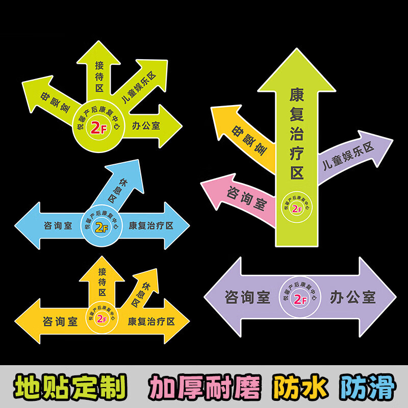地贴直行左转右转分叉路口指示牌标识医 定制  客服根据尺寸核算价格