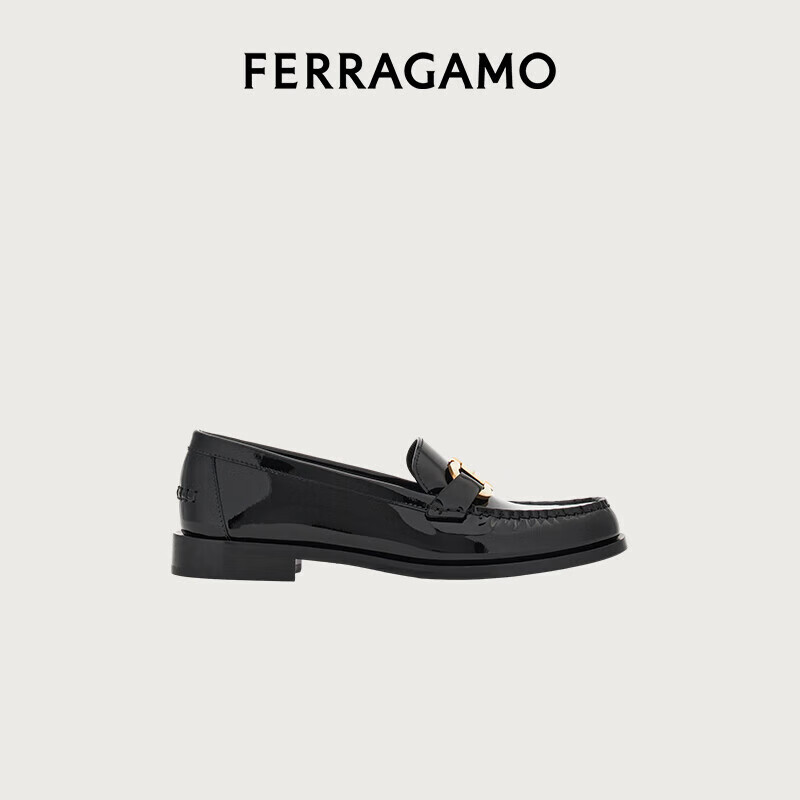 Ferragamo 菲拉格慕（）女士莫卡辛鞋 0769302_1d _ 75 /38码礼物送女友 In Black