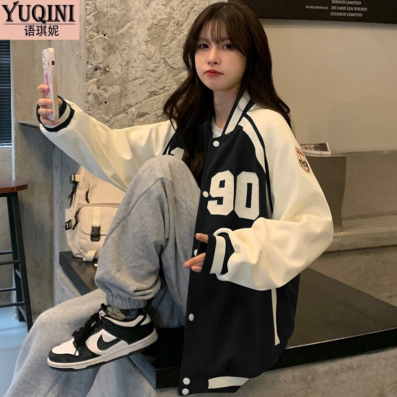 语琪妮秋天女生棒球服短外套少女春秋装新款学生休闲运动上衣外套女装